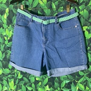 Women's Lee RIDER Mid-Rise No Gap 12M Denim Shorts 7-8" inseam